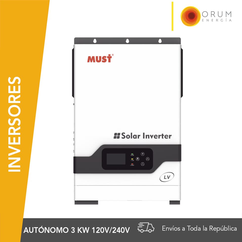 Inversor Cargador de 3 KW 48Vcd, 220Vca de Entrada, 220/120Vca