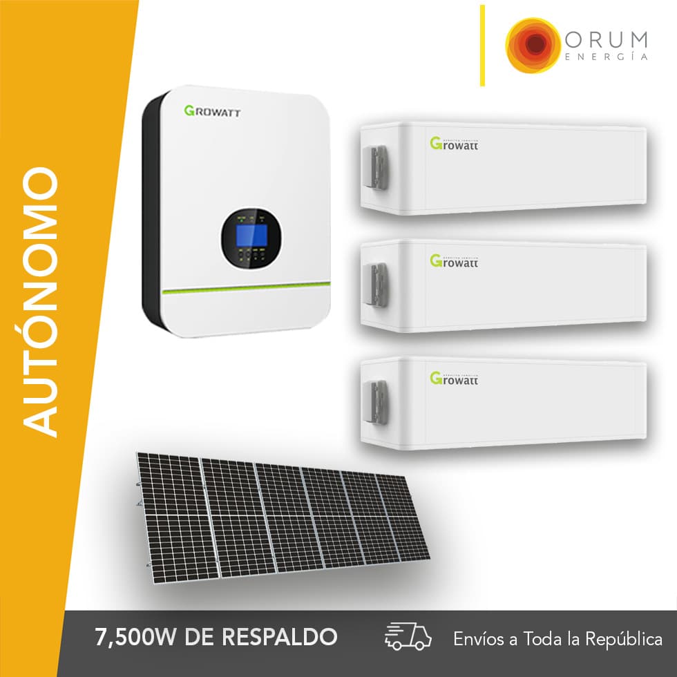 Kit Solar Autónomo – Respaldo Isla 16Kwh día Batería de Litio 7.5Kw