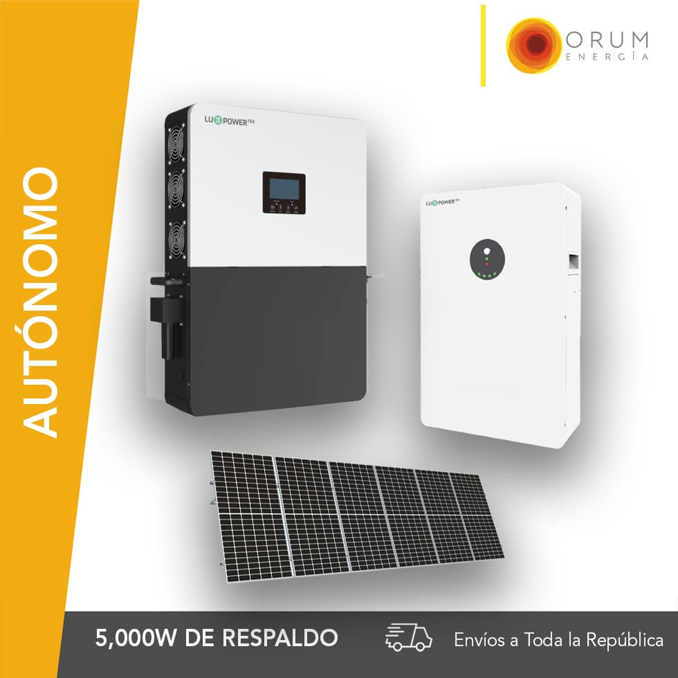 Kit Solar Autónomo – Respaldo Isla 16Kwh día Batería de Litio 5.0Kw Luxpower