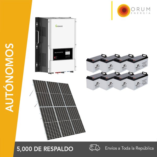 Kit Solar Autónomo – Respaldo Isla 13Kwh día Batería de Gel 5.0Kw 220v